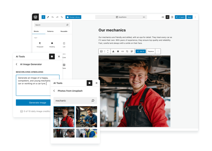 Your web pages with strong texts and images