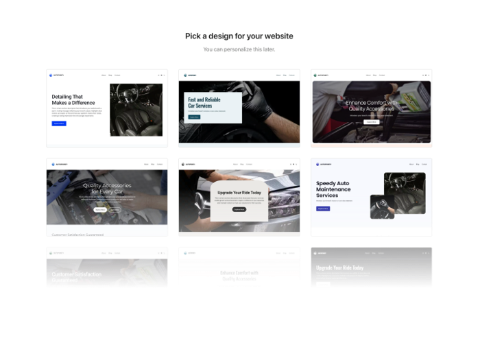 Choose from a variety of professional designs