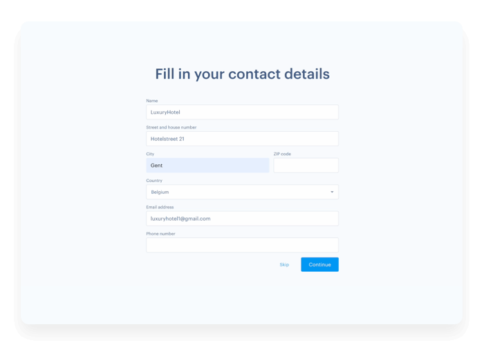 Enter your contact details