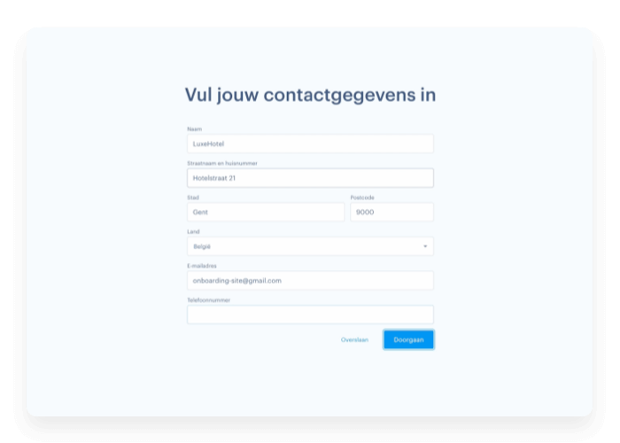 Vul je contactgegevens in