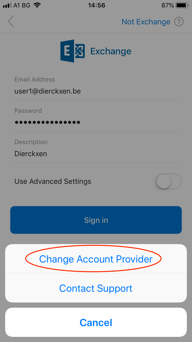 change account provider