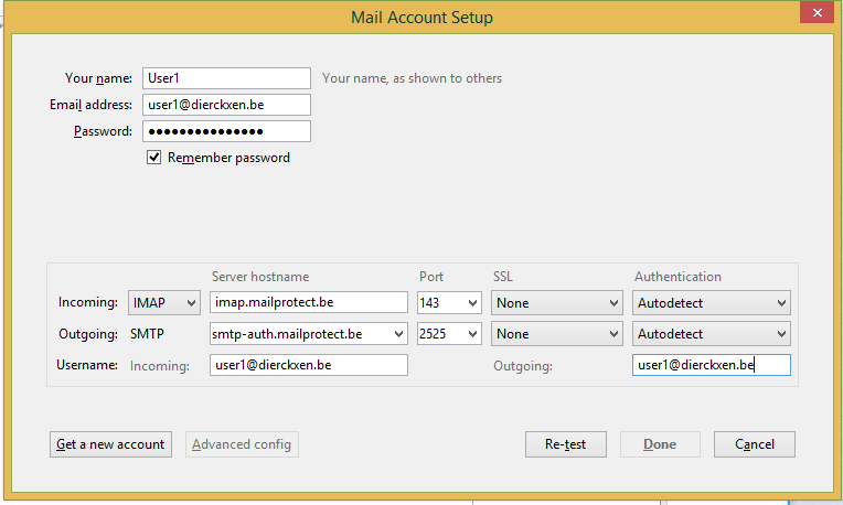 Mail Account Setup IMAP