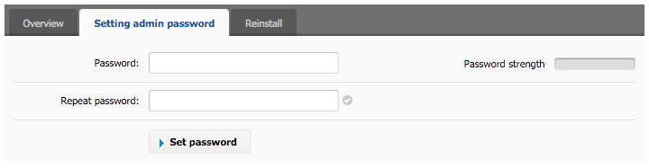 Setting admin password