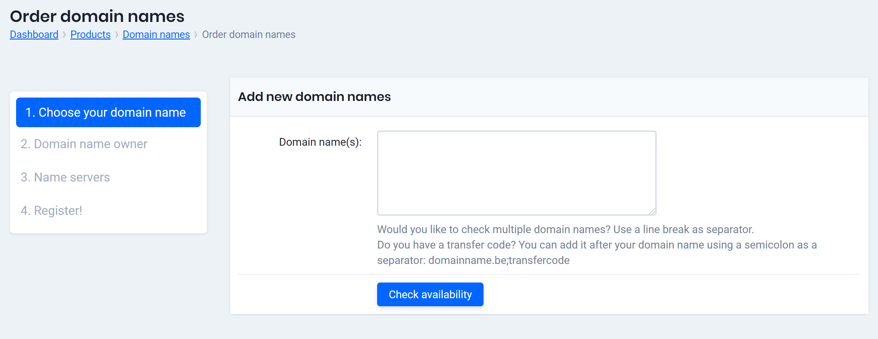 templates for domain name registration