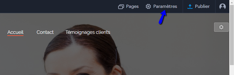 cliquez sur parametres