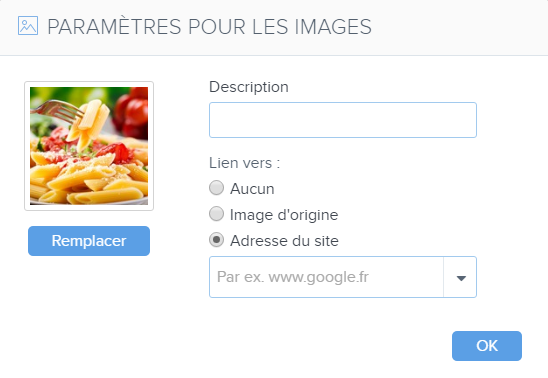 parametres pour les images