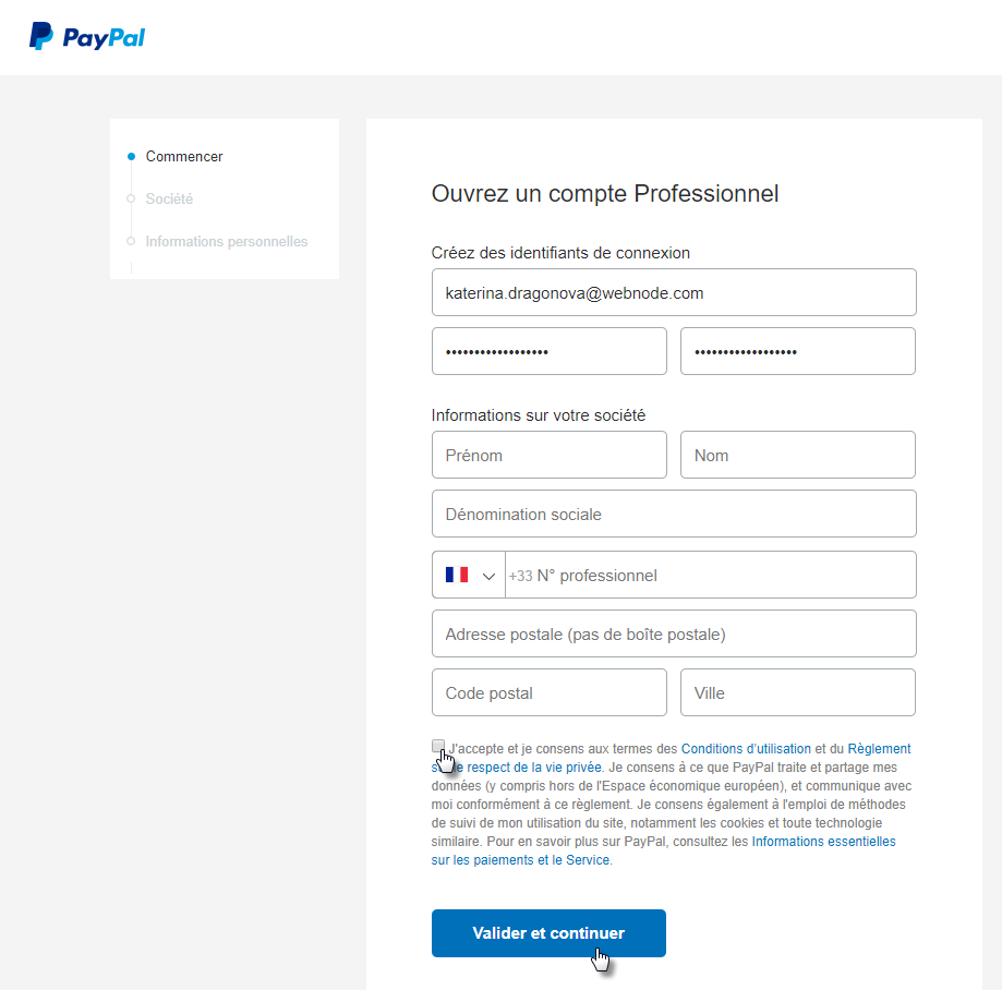 paypal identifiants de connexion
