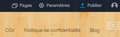 menu sitebuilder pages