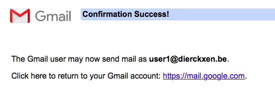 La confirmation est réussie
