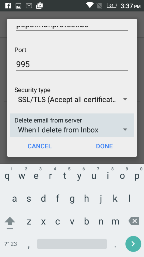Delete email from server > when I delete from inbox