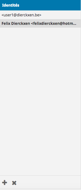 vous pouvez voir toutes les identités