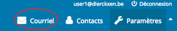 Cliquez sur 'courriel'