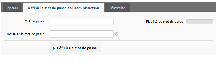 Définir le mot de passe de l'administrateur