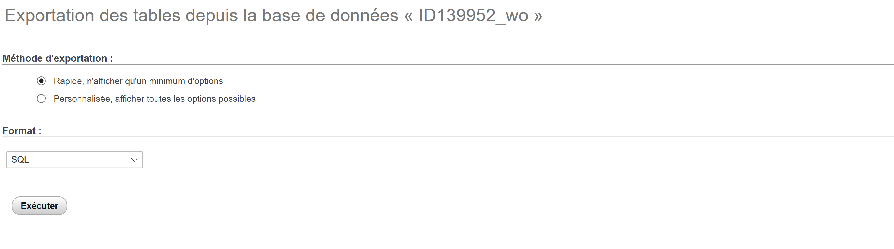 Méthode d'exportation