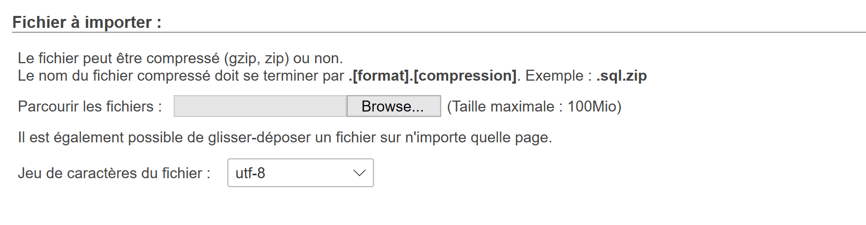 Fichier à importer