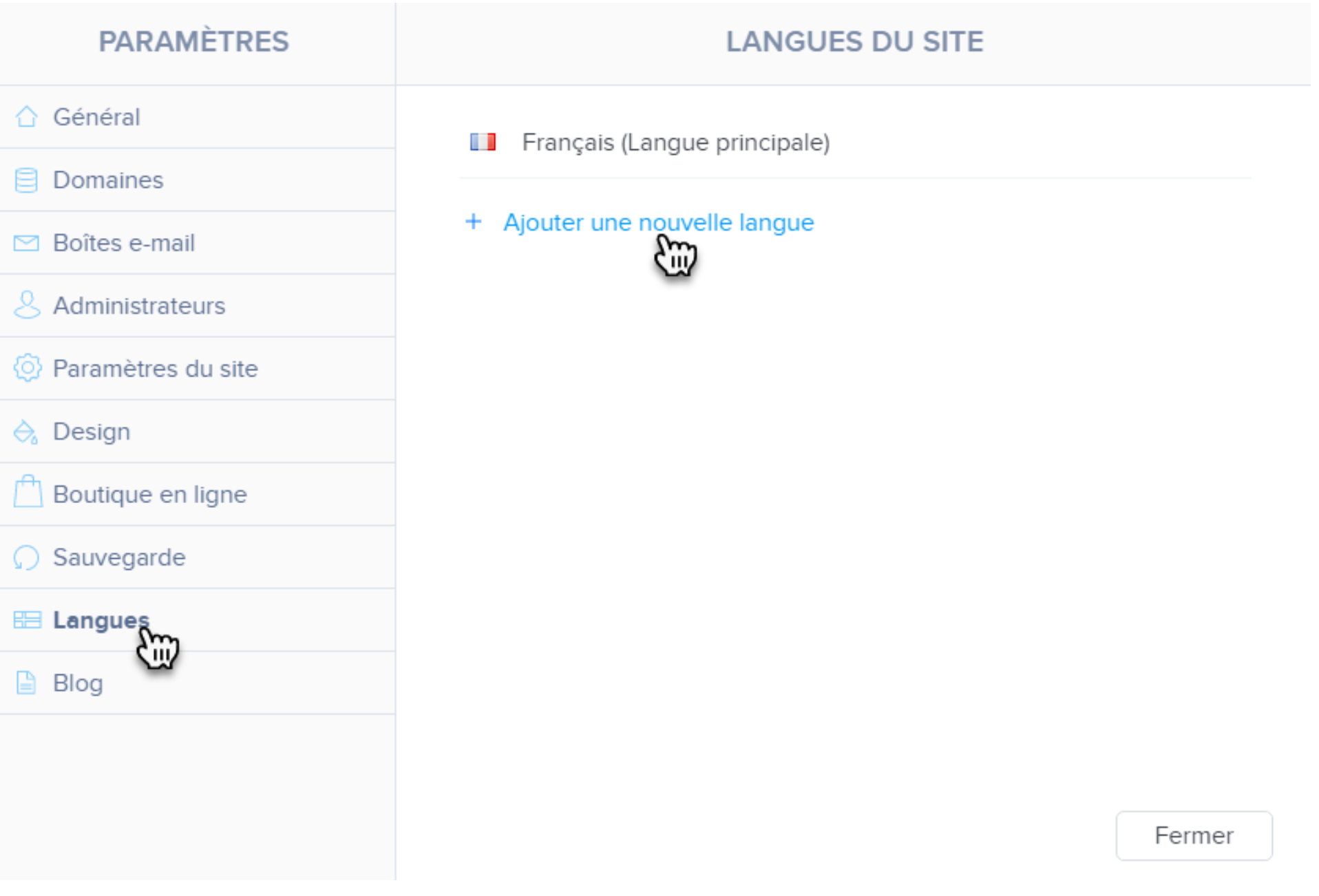ajouter une langue suplementaire