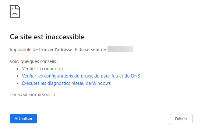 ce site est inaccessible