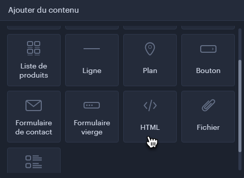 ajouter du contenu html