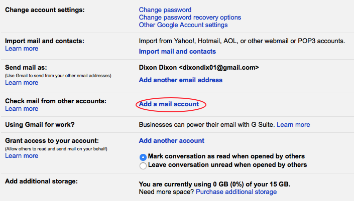 Add mail account