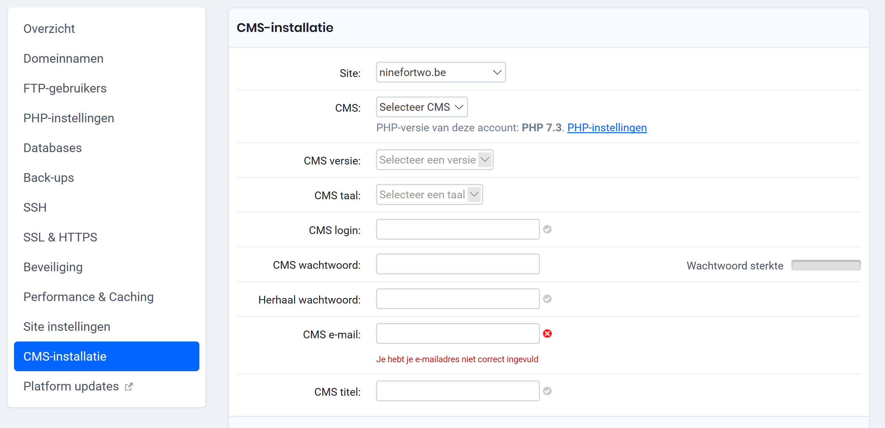 CMS-installatie