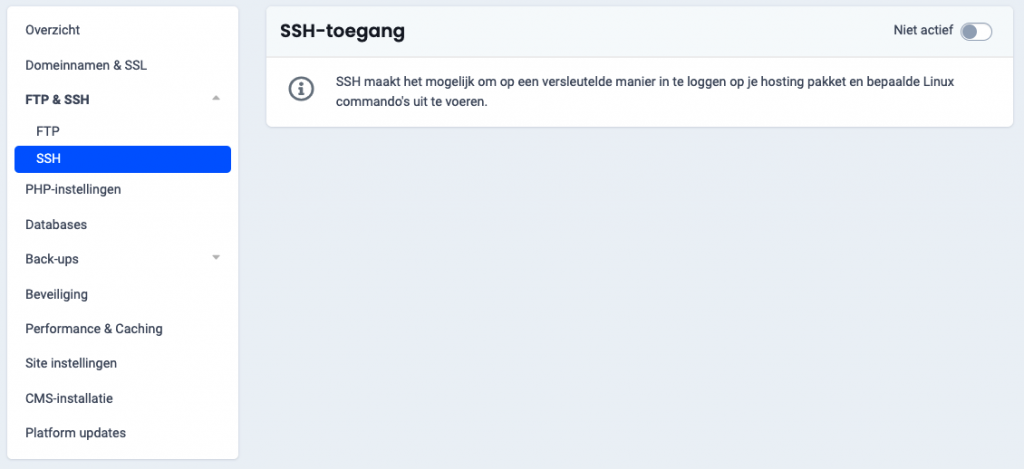 activeer ssh