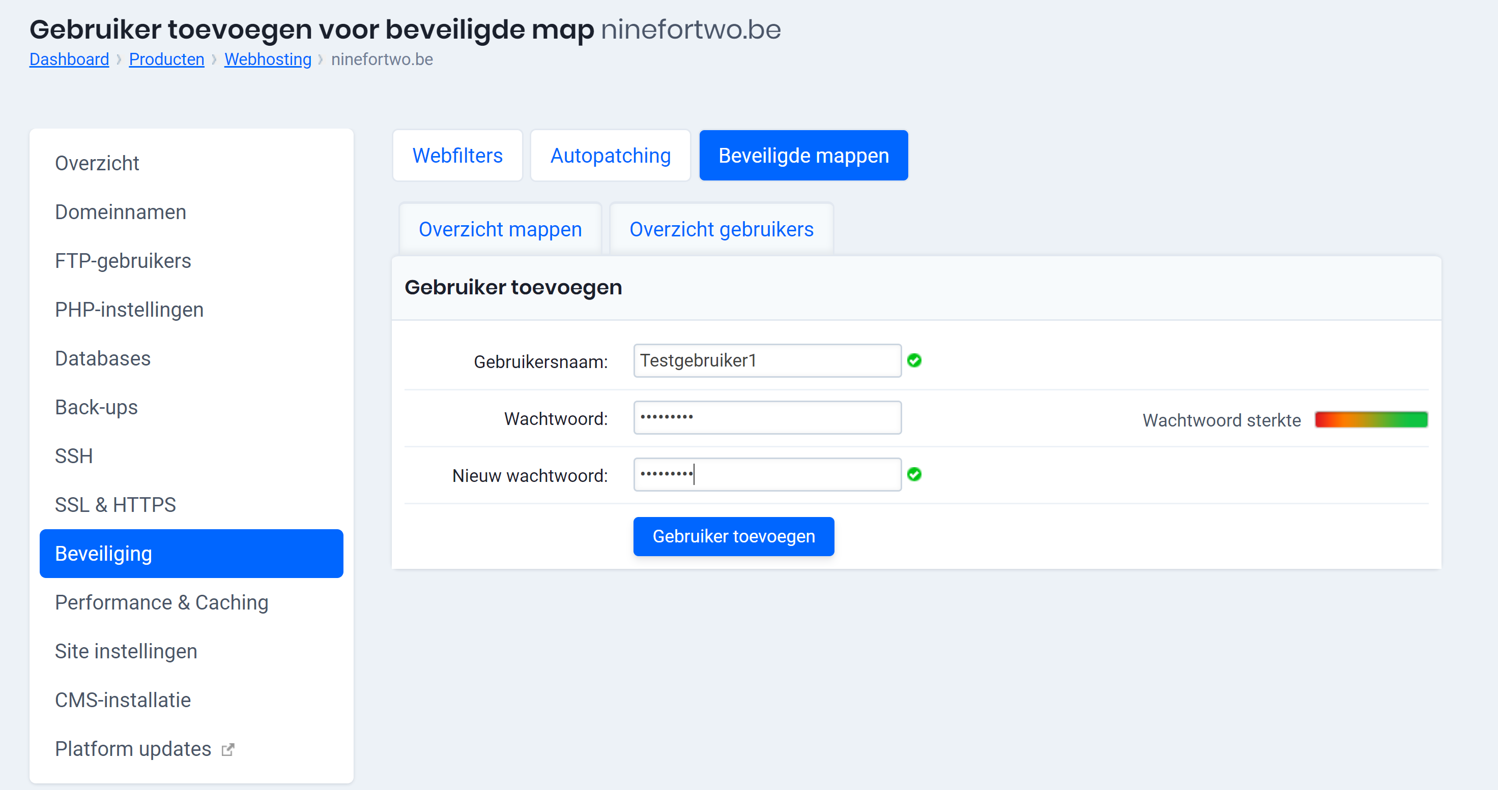 gebruiker toevoegen beveiligde mappen