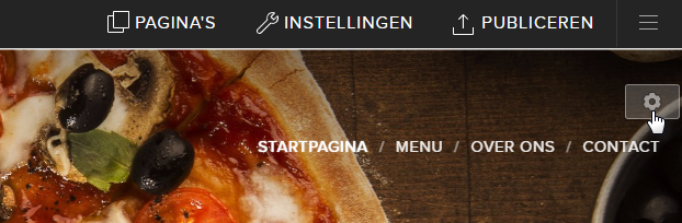 sitebuilder menu instellingen